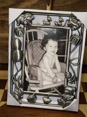 Home Profiles 4x6 Baby Picture Frame. Metal With The  A B Cs & Baby Toys