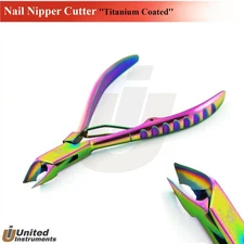 Rainbow Color Titanium Coated Nail Nipper Cutter Podiatry Manicure Pedicure Tool
