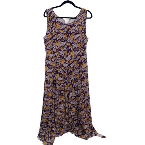 Sundance Kleid Damen Größe 10 Jessika Taschentuchsaum lila Blumenmuster Cottagecore