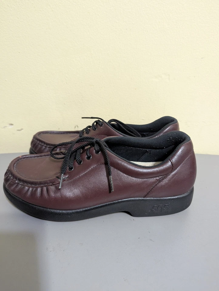 SAS Take Time Puntera Sin usar, en caja, Oxford Mujer Talla 8,5 M Borgoña Tripad Hecho en EE. UU. Foto 3 de 4