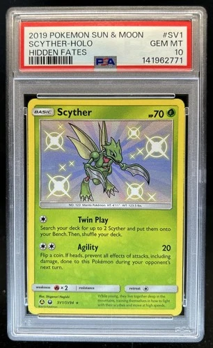 2019 Pokemon SM Hidden Fates Scyther #SV1/SV94 PSA 10 GEM MINT