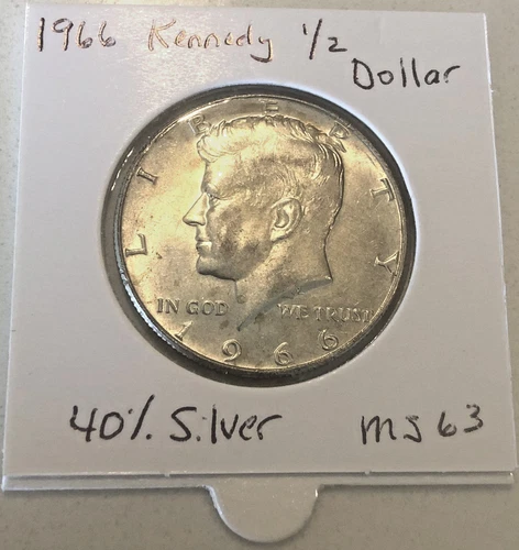 1966 Kennedy 1/2 Dollar 40% Silver, Choice Uncirculated