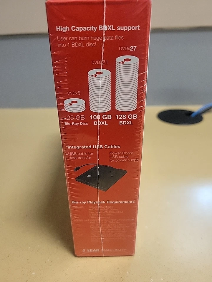 Buffalo Grabadora Blu-Ray UltraHD 4K y 3D Reproducción multimedia - BRXL-PT6U2VB - Nueva/Sellada Foto 4 de 4