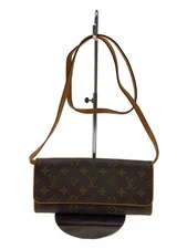 LOUIS VUITTON Shoulder Bag Pochette Twin GM_Monogram Canvas PVC Brown Used