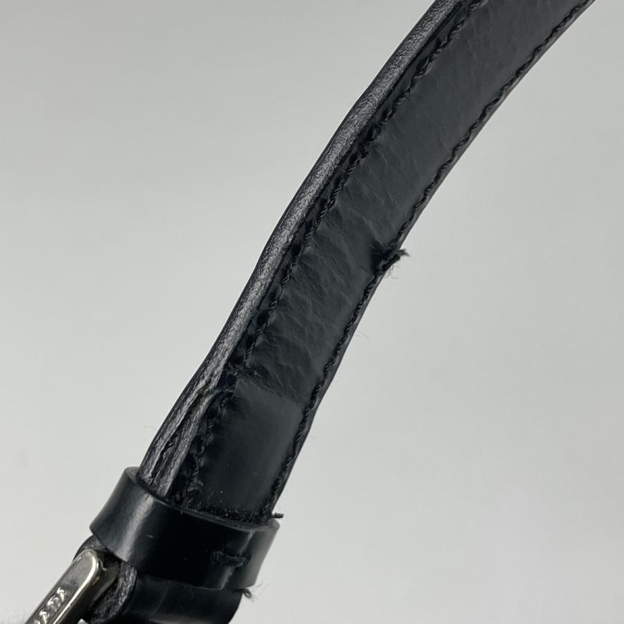 PRADA Plate Handbag Nylon Black 18.5cm #BS1587 thumbnail 6