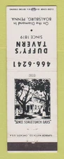 Matchbook Cover - Duffy's Tavern Boalsburg PA