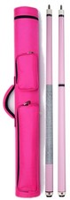 Package Set - Pink Play Pool Cue, Break Jump Cue  2x2 Case.