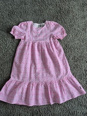 Mädchen Sommerkleid rosa - weiß kariert wadenlang Gr. 140 von Creamie
