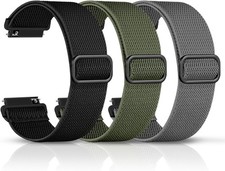 3-Pack Nylon Quick Release Watch Bands Compatible 22mm Braided Adjustable Strap