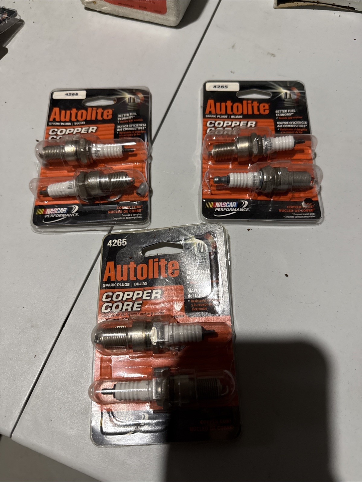 Lot Of 3 Packs Of Spark Plug-Copper Resistor Autolite 4265