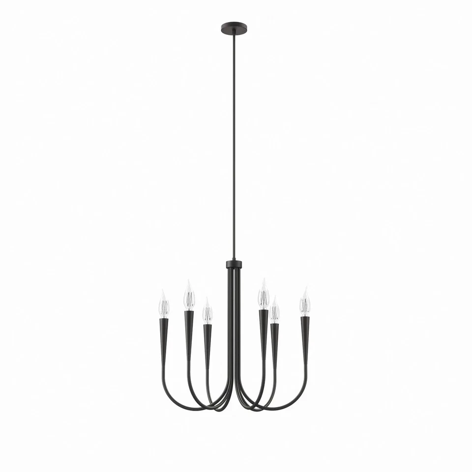 Lámpara colgante Penrose de 6 luces en negro💡 Foto 2 de 4