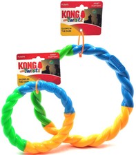 KONG Twistz Ring High Viz Durable Tug Fetch Floating Dog Toy choose size