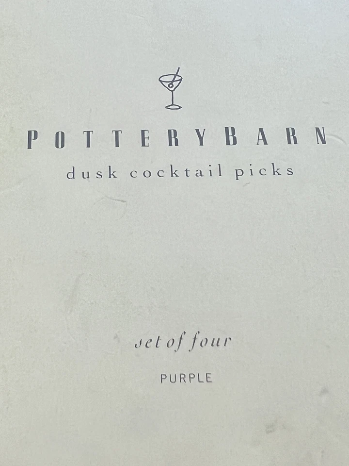 Pottery Barn Dusk VIDRIO SOPLADO PÚRPURA Selecciones de cócteles - Juego de 4 - Nuevo en caja Foto 4 de 4