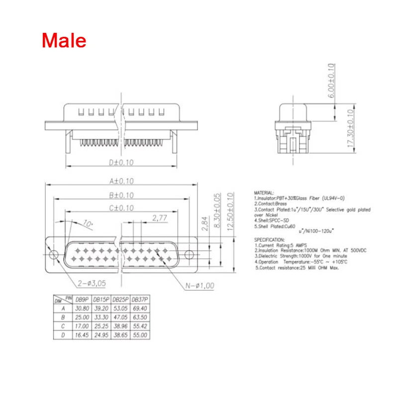 9 Pin Press IDC Ribbon Cable Connector Serial DB9 RS232 Male/Female Plug Socket - Image 2 of 4