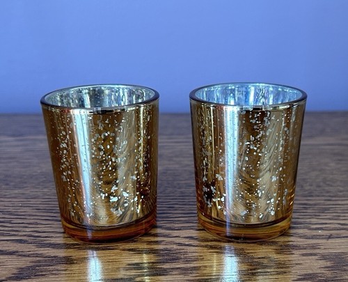 Gold Tea Light Candle Holders Set of 2