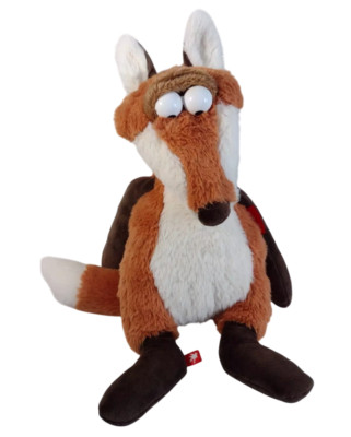Sigikid Orange Fox Plush Stuffed Animal Rare 16  Soft Toy 42459 Bendable Eye Lid
