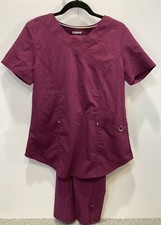 Scrubstar Ultimate Performance Women  s Wine Scrub Top And Pant Set Size Small