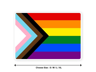 Sticker flag PROGRESS LESBIAN GAY BI PLUS lgbt lgbtqia pride rainbow ...