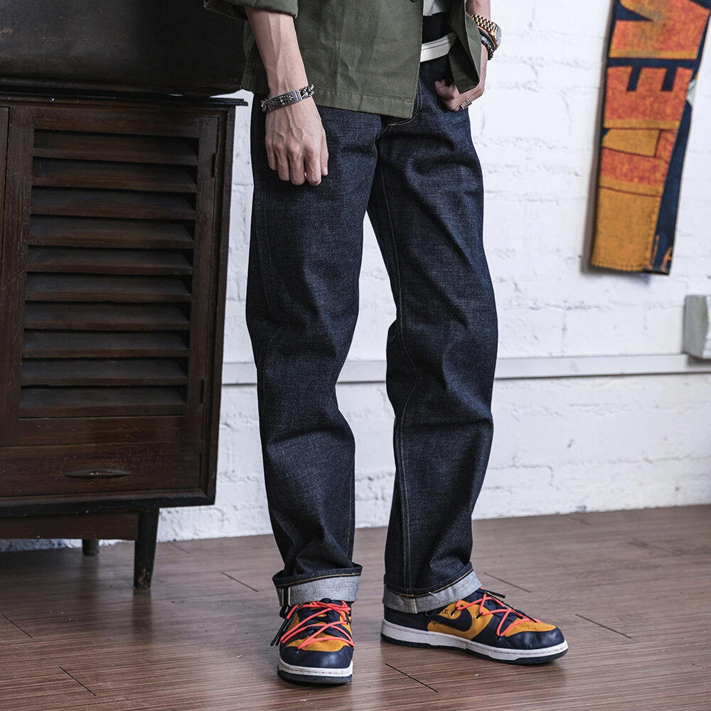 NON STOCK 15oz Raw Denim Selvedge Jeans Regular Fit Straight Rigid Version