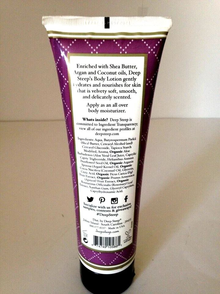 Loción corporal Deep Steep Premium Beauty higo albaricoque con aceite de coco y argán 8 oz NUEVO Foto 3 de 4