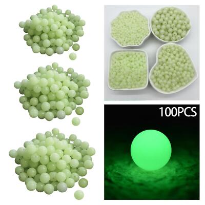 100x Acryl Leuchtperlen rund für DIY Zubehör Armband Ohrringe