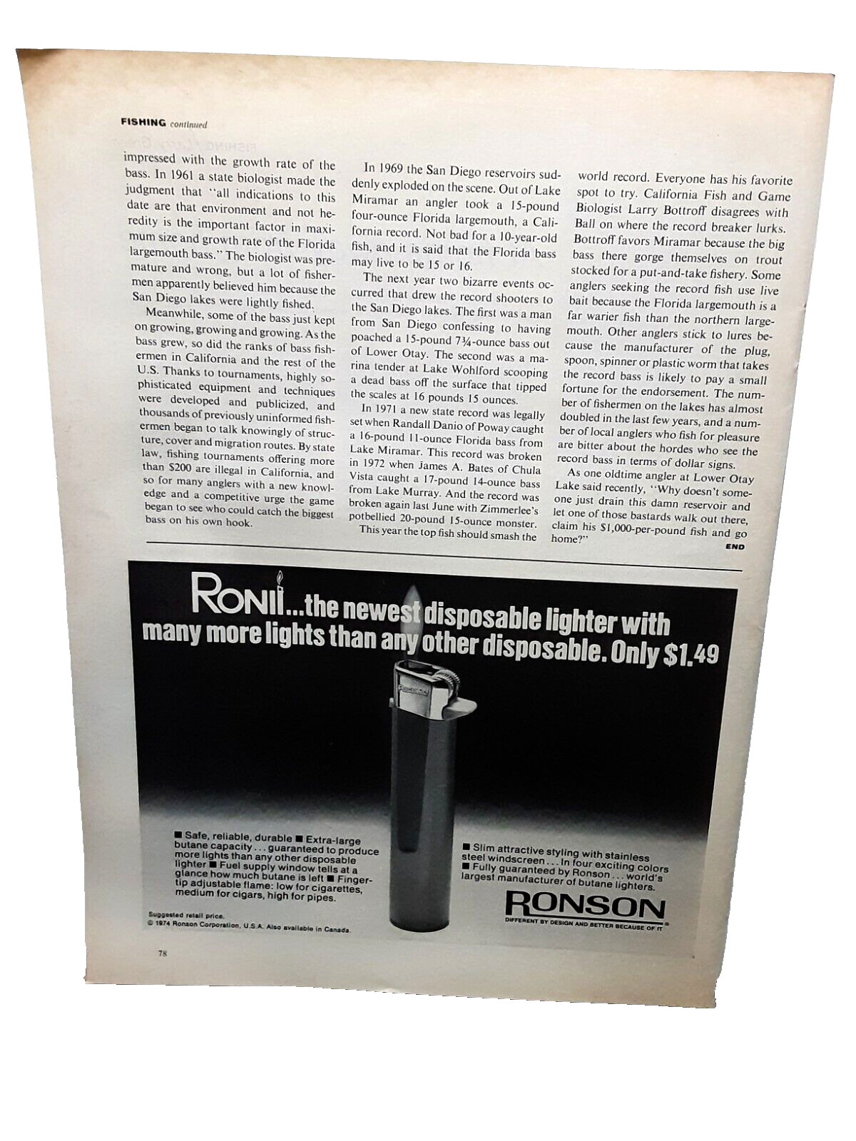 Original Print Ad 70s Vintage