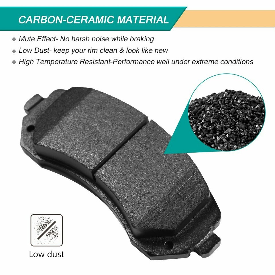 Brake Kit Complete Front & Rear Drilled & Slotted W/ Ceramic Pads Fits Chrysler 824442 - Foto 4