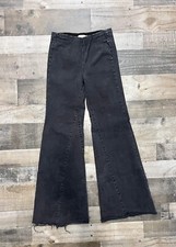 We The Free Flare Jeans Women's 27 Black Solid High Rise Pull On