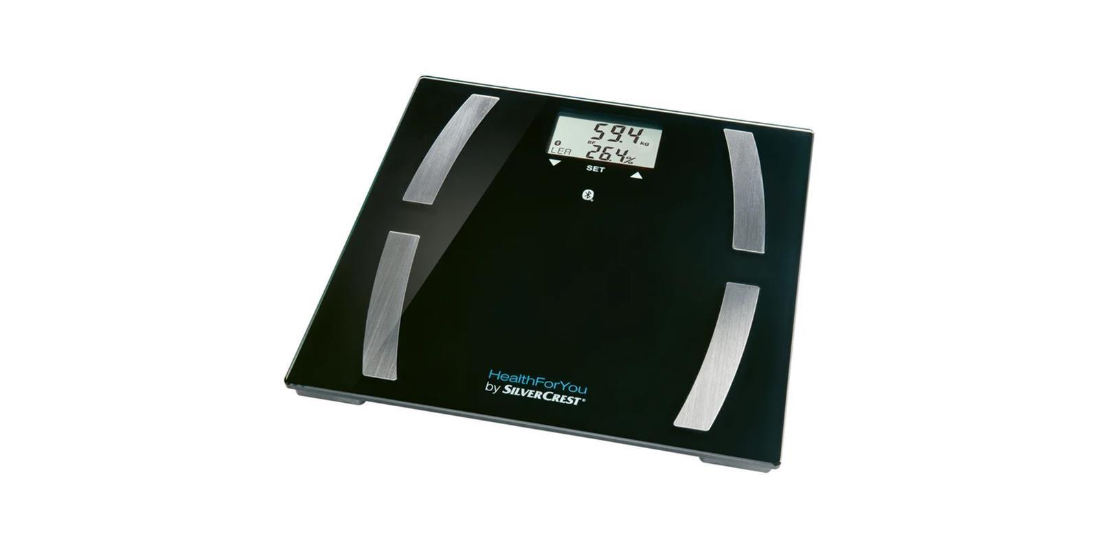 Silvercrest Diagnosewaage Waage Körperwaage mit App SBF 77 schwarz *B