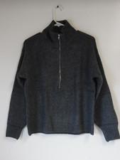 Vince Camuto Quarter Zip ribbed Knit Sweater Womens small Heather Gray