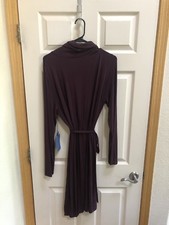 NWT WOMENS SIMPLY VERA VERA WANG Knit LS Cowl Deep Plum Size 10 DRESS $58 XL