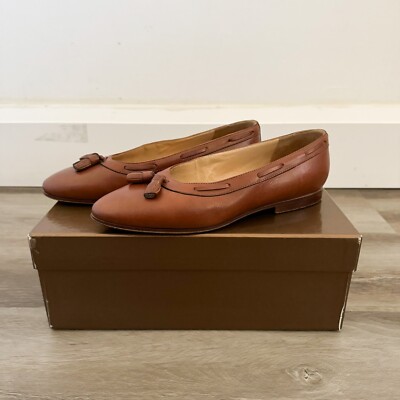 Gucci Brown Leather Tassel Flats 36.5/6