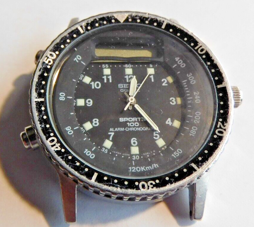 SEIKO 5Speed 腕時計 SEIKO H556-5029 WATCH DIGITAL RUNNING ANALOG NEEDS COIL. USED | eBay