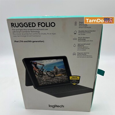 Logitech RUGGED FOLIO Ultra-protective keyboard case for iPad (7th