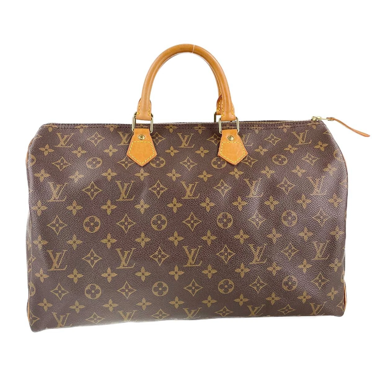 Louis Vuitton Monogram Speedy 40 Leather Fabric Brown Handbag