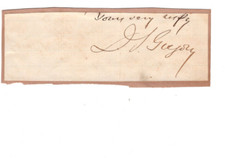 Dudly Gregory (1800-1874) Signed Clip / Autographed 1st Mayor Jersey City