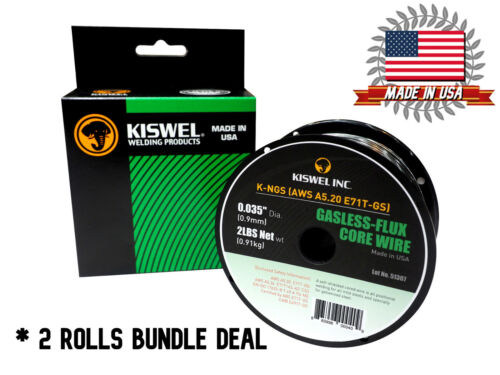 (Made in USA) K-NGS E71T-GS .035 in. Dia 2lb. Gasless-Flux Core Wire (2 Rolls) - Picture 1 of 10