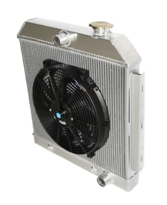 3 Core Performance Radiator+14'' Fan fits 55-57 Chevy Bel Air/Nomad/150/250 MT V8