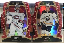 Carey Price & Jack Eichel 2019-20 Upper Deck Allure Red Rainbow Parallel Cards