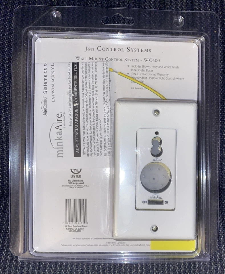 MinkaAire WC600 White Wall Mount Fan Control - Image 2 of 3