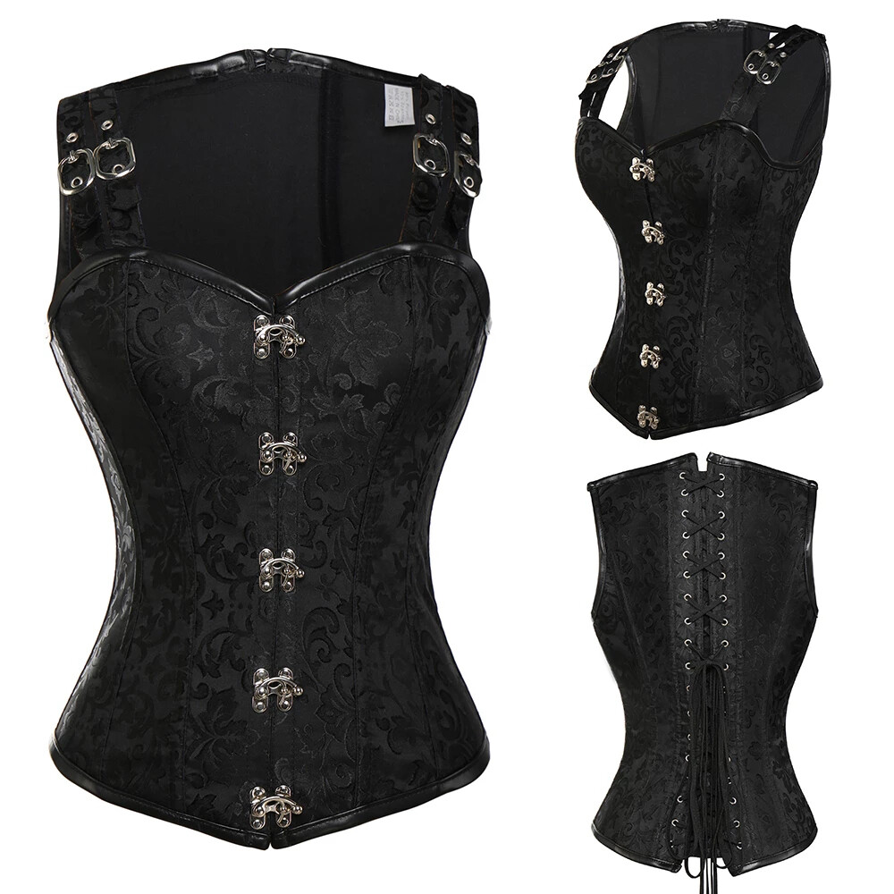 Corsetto In Pelle Pvc Da Donna Top Crop Bustier Reggiseno