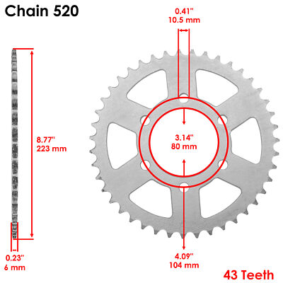 42041-0010 42041-0017 42041-0094 Rear Wheel Chain Sprocket for