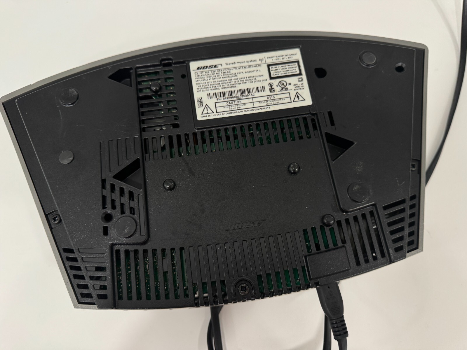 BOSE Wave Music System CD Player Aux Clock Radio Titanium Silver (Read