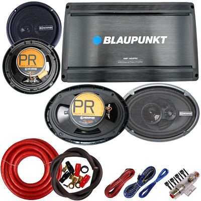 Blaupunkt AMP1604PRO + Memphis PRX603 & PRX6903 Speaker + 4CH Amp Kit Car Bundle