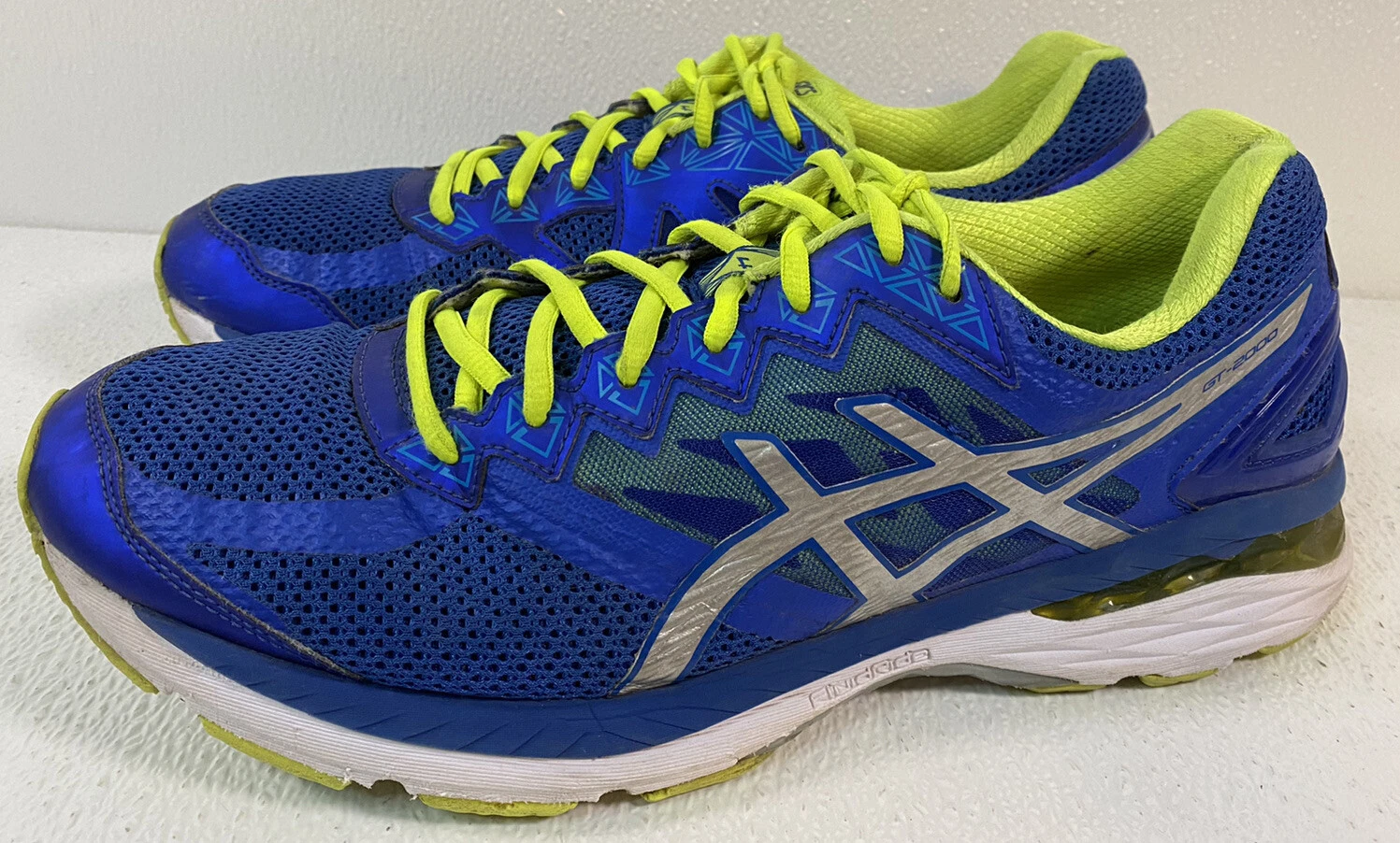 ASICS GT 2000 Scarpe da Corsa (T606N) Sneakers Uomo 11.5 Royal Neon Argento