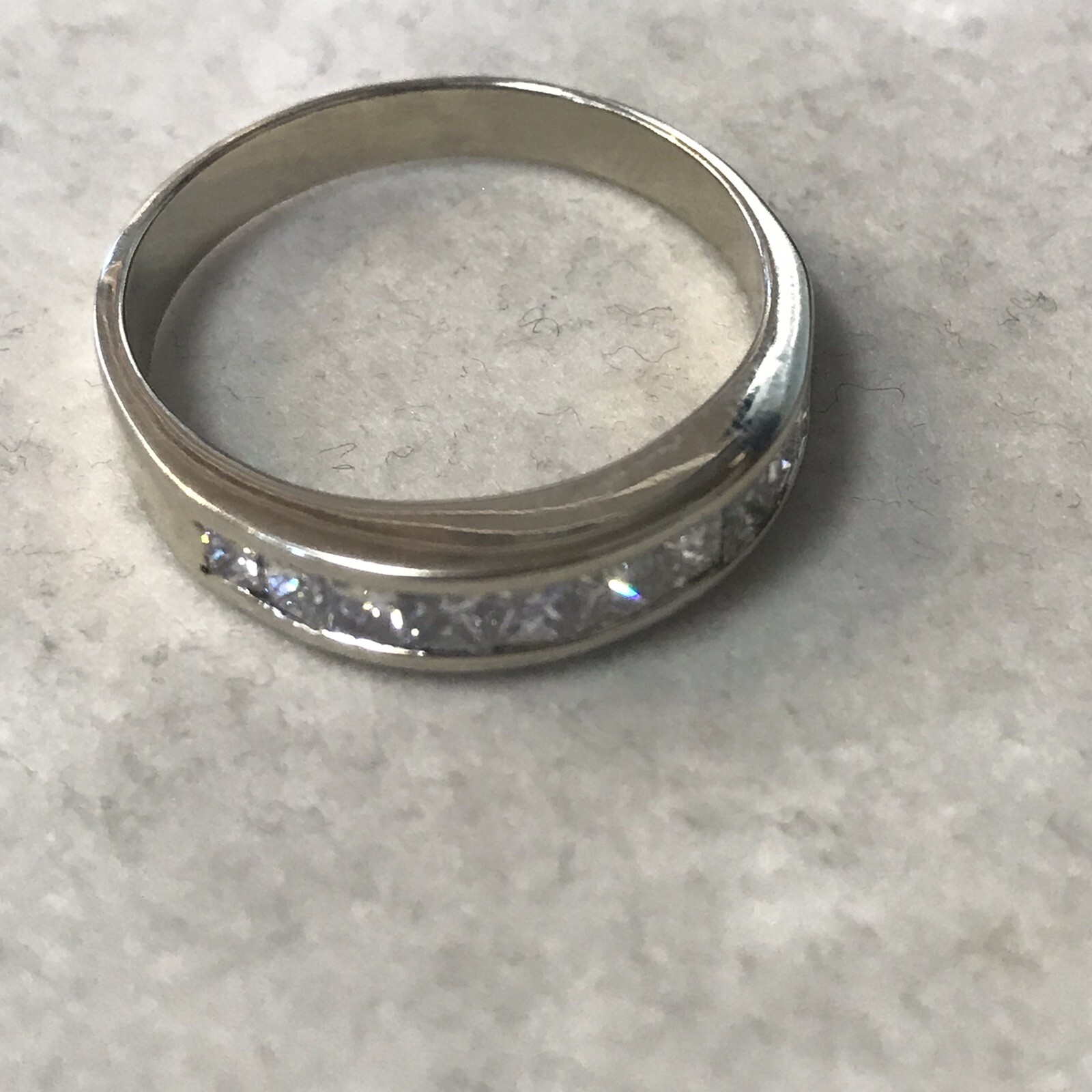 14k White Gold 1.00ct Princess Cut Diamond Band (N71) eBay