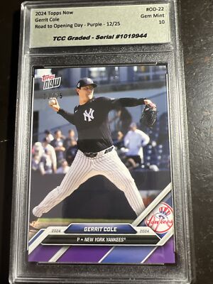 2024 Topps Now Road Opening Day Gerrit Cole Purple Parallel TCC 