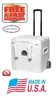 Igloo 45931 Marine Ultra Quantum 52-Quart White Rolling Cooler