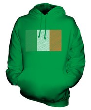 IRELAND SCRIBBLE FLAG UNISEX HOODIE TOP GIFT IRE IRISH