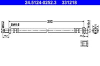 ATE 24.5124-0252.3 Bremsschlauch 252 Mm FüR Ford Transit Tourneo 2.2D-3.2D